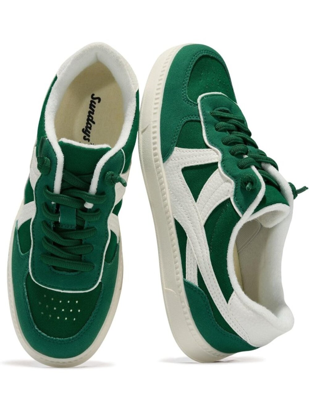 🆕Women's Green Sundays Canvas Shoes Non-Slip Platform Lightweight Sneakers